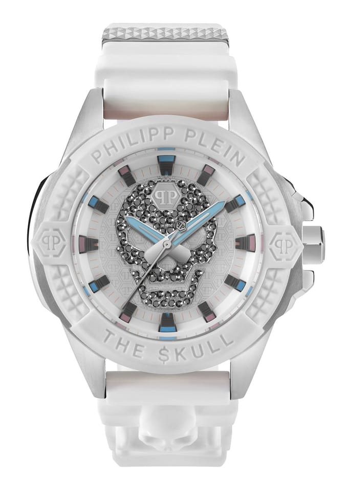 Philipp Plein The $Kull PWAAA1521 Horloge - Siliconen - Wit - Ø 44 mm