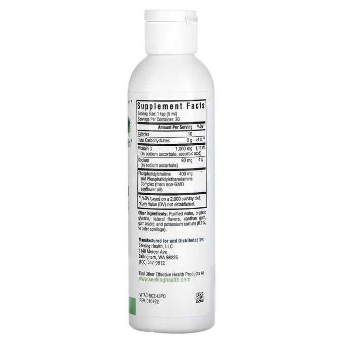Seeking Health, Vitamine C Liposomale Optimale, Citron Naturel, 1 000 mg, 5 fl oz (150 ml)