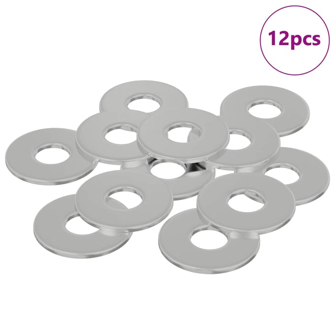 vidaXL - Washers - 12 - st - Zilver - 12 - x - 12 - x - 1,2 - cm - IJzer