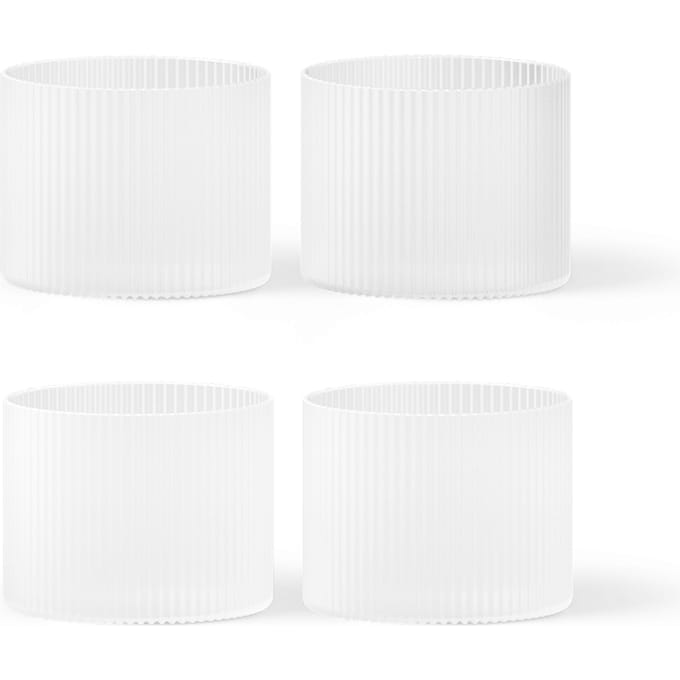 Ferm Living Ripple Low Glazen - set van 4 -  - frosted