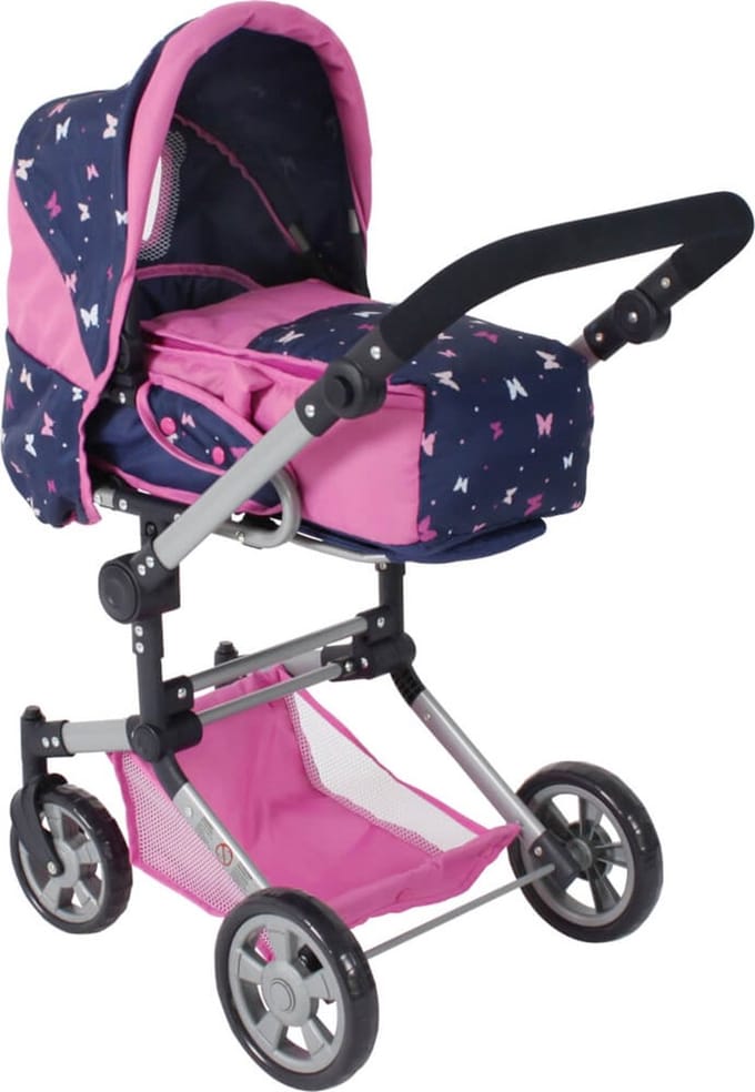 Bayer Chic 2000 - Combi-poppenwagen Jara - Vlinders Navy Roze