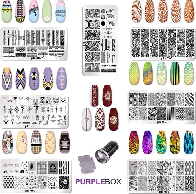 Purplebox Nagelstempelset met 2 grote platen