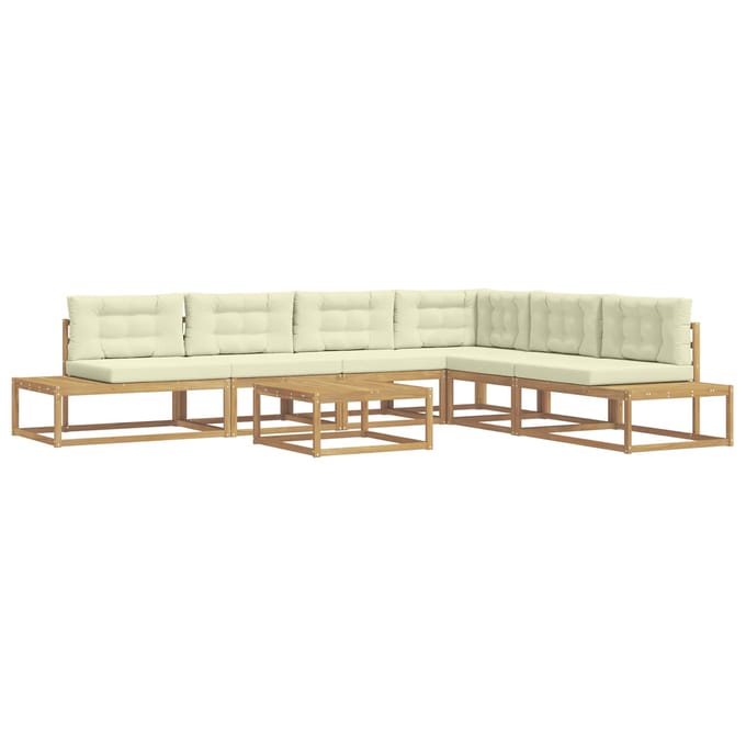 vidaXL - 7 - st - Buiten - bank - set - Polyester - Wit