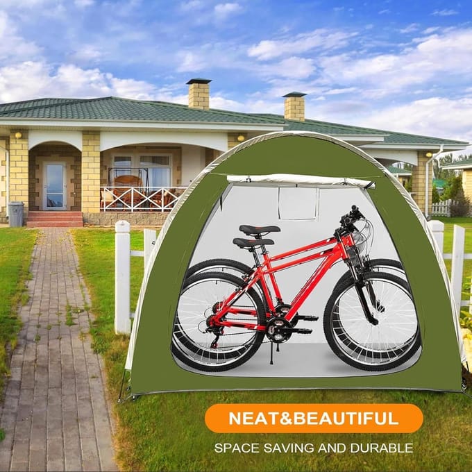 Fietsopbergtent - Buitenstalling - Bescherming Buiten - Waterdicht Winddicht - 210x150x165cm - Groen
