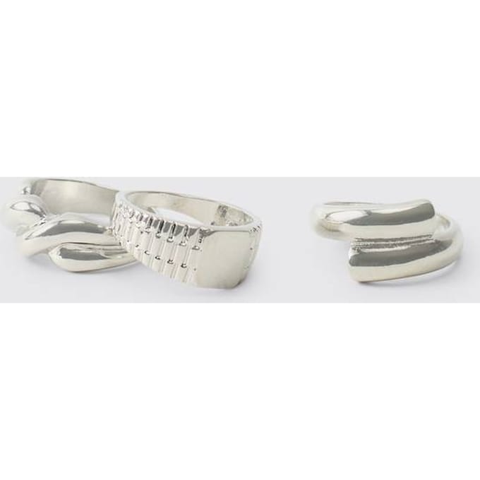 3-Pack Dikke Ringen | Silver | Size Small/Medium