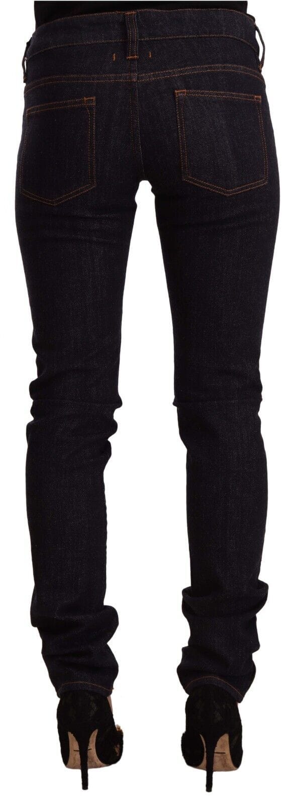 GF Ferre Zwarte Midden Taille Katoenen Denim Skinny Jeans