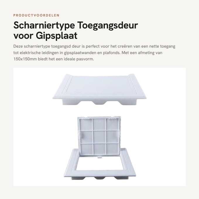 Dailygoods - Scharniertype Toegangsdeur voor Gipsplaat met Uitsparing 150x150mm