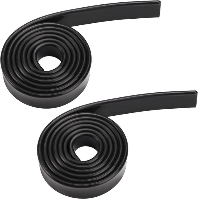 Rubberschraper Vervanging - Raamwisser Rubber - Ramen Schoonmaken - Duurzaam Rubber - 105x2 cm - Zwart
