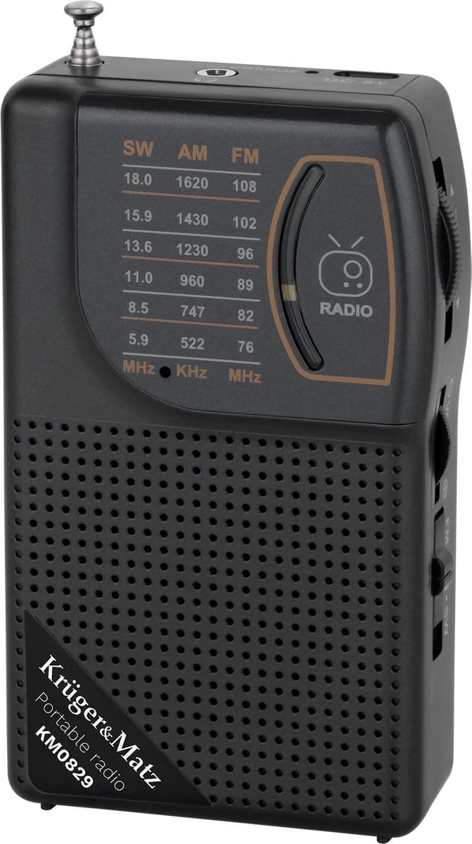 Krüger&Matz KM 829 - Draagbare Radio - AM/FM - Telescoopantenne - Accu