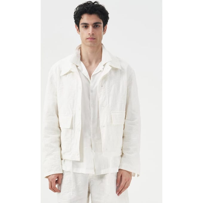 Heren katoenen poplin vest in een mix van materialen