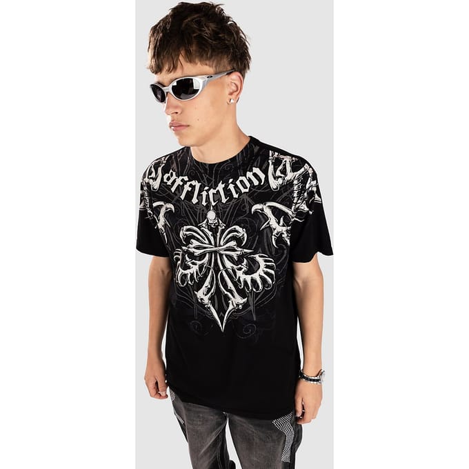 Affliction Skeleton T-Shirt zwart