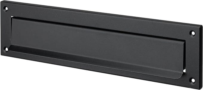 Inwerpklep briefgleuf briefklep zwart mat 310x80 - C4 - RAL9017