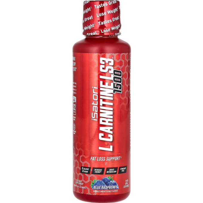 Isatori, L-Carnitine LS3 1500, Blauwe Framboos, 16 fl oz (480 ml)
