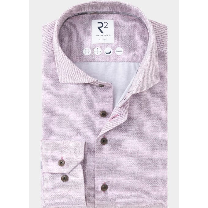 R2 Amsterdam Overhemd extra lange mouw knitted polyester sorona shir 134.wsp.xls.013/084