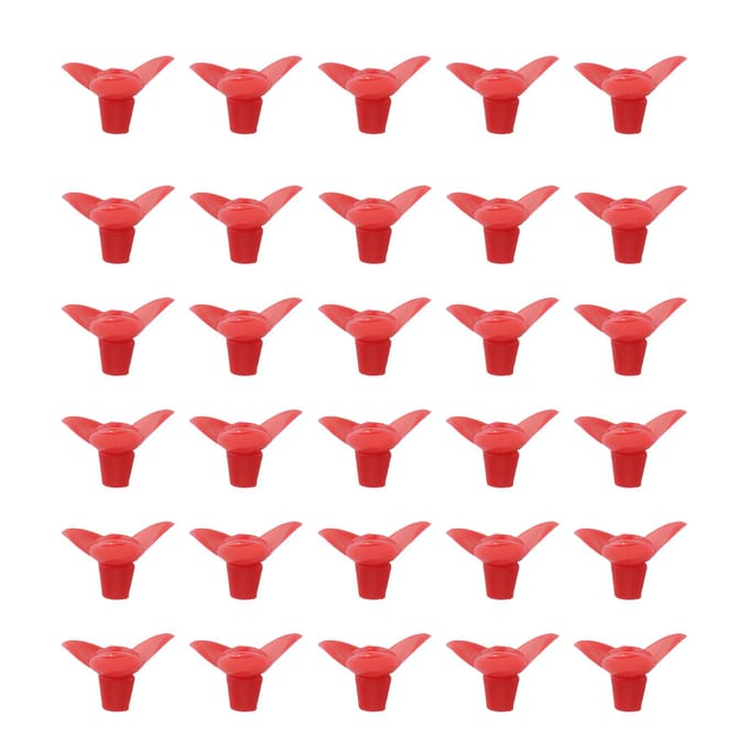 30 Sets Vogelvoerder Vervanging Bloem Plastic Vogelvoerder Vervangingsonderdelen Accessoires voor rood