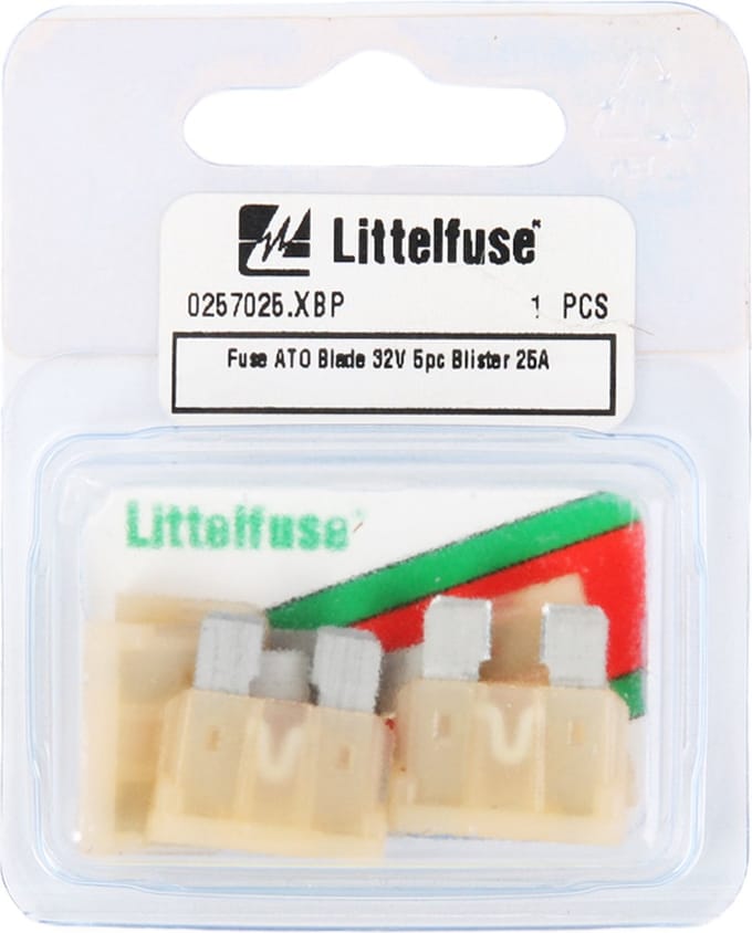 25A platte zekeringswagen 5 stuks