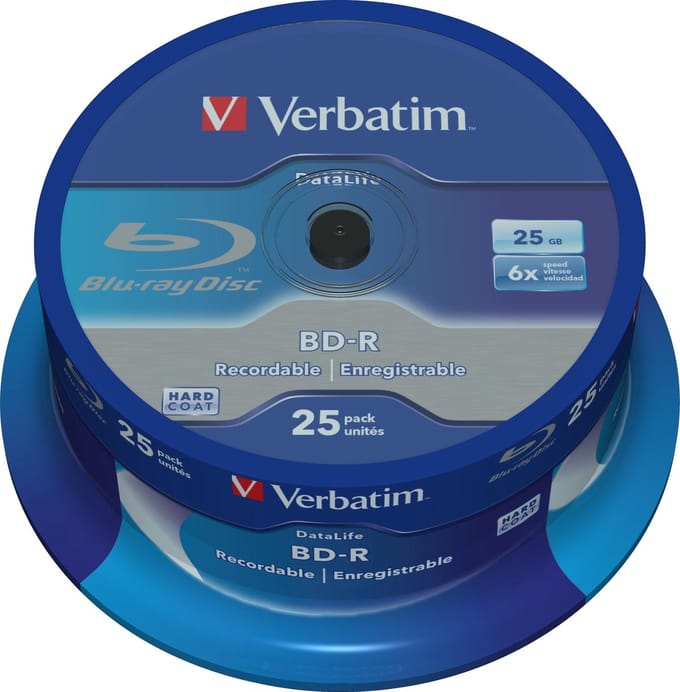 BD-R 25GB 6X WHITE BLUE SURFACE Spindle