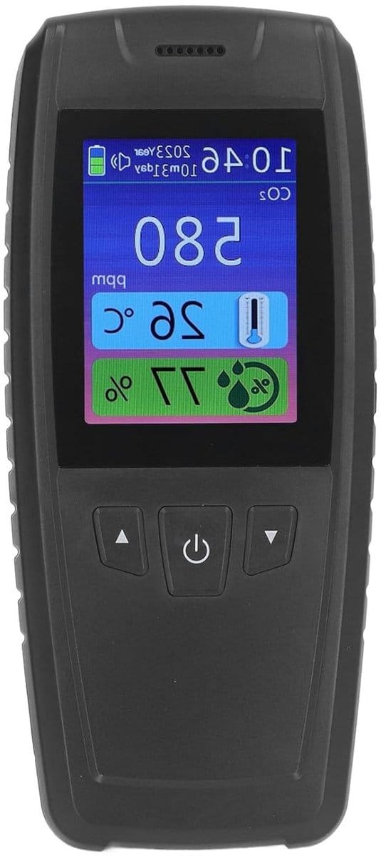 CO2 Detector - Luchtkwaliteitsmeter Binnen - Gezonde Lucht Meten - NDIR Sensor - 400-5000 ppm - Wit