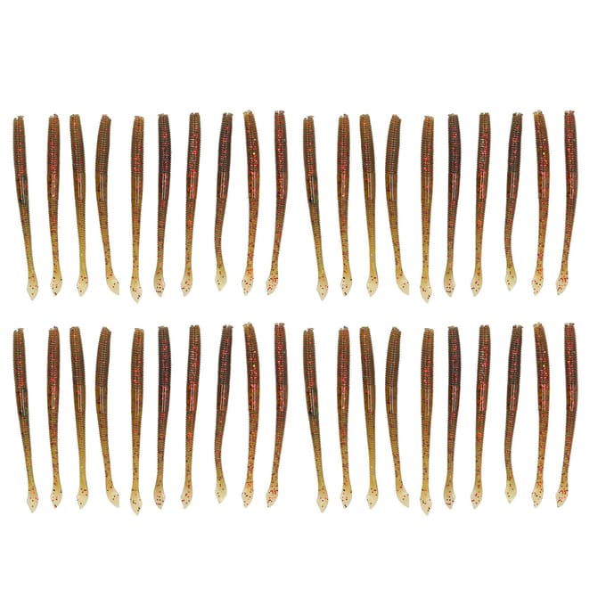4 Sets Simulation Artificielle Ver de Terre Forme Appât Leurre Accessoire de Pêche Silicone Souple 1# brown