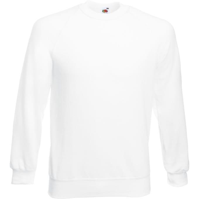 Fruit Of The Loom Unisex Raglan Mouwen Belcoro® Sweatshirt (Wit)