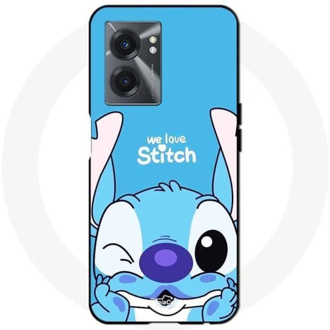 Coque Realme V23 stitch cute ohana stitch bleu front bleu