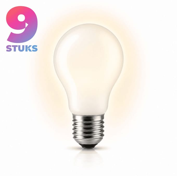 9x Peertje Gloeilamp E27 - 100W - Warm Wit Licht (2700K) - 1050 lm - 1 jaar - Dimbaar
