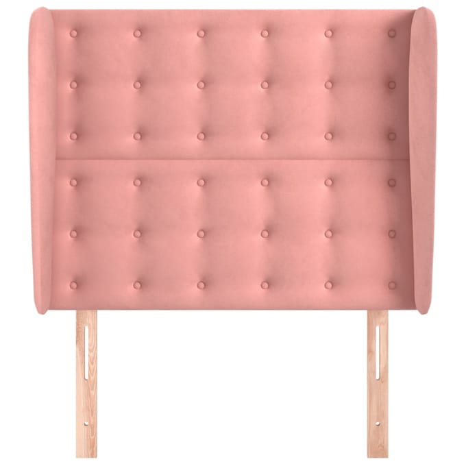 vidaXL - Hoofdbord - met - randen - 103x23x118/128 - cm - fluweel - roze