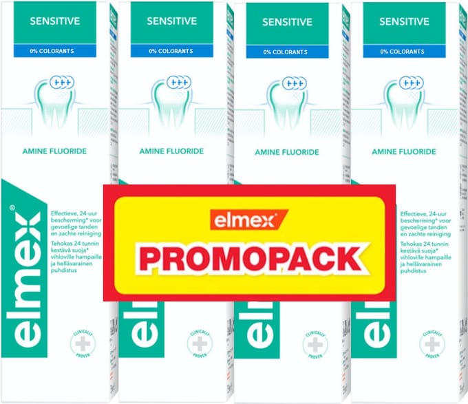 elmex® - Sensitive Tandpasta - voordeelverpakking - 4 x 75 ml