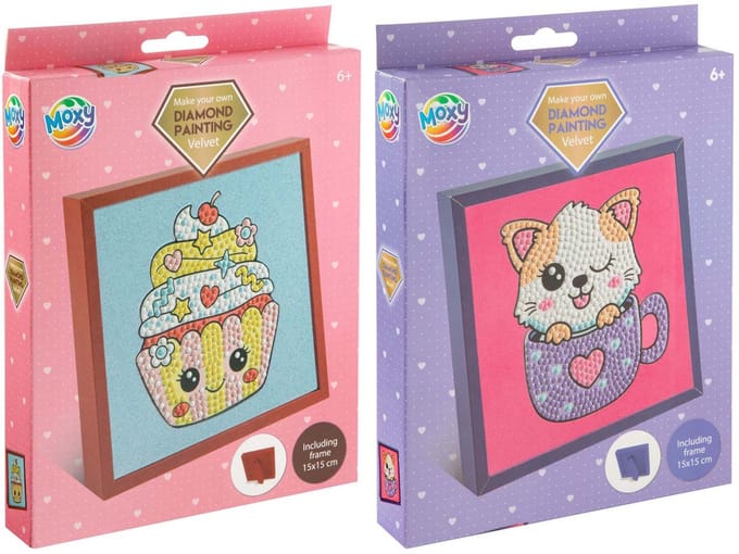 Creative Craft Group diamond painting set fluweel met lijstje 20x16 cm.