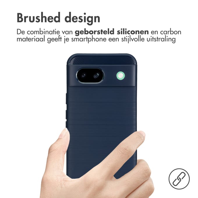 imoshion Hoesje - Geschikt voor Google Pixel 8a - Brushed Backcover - Donkerblauw