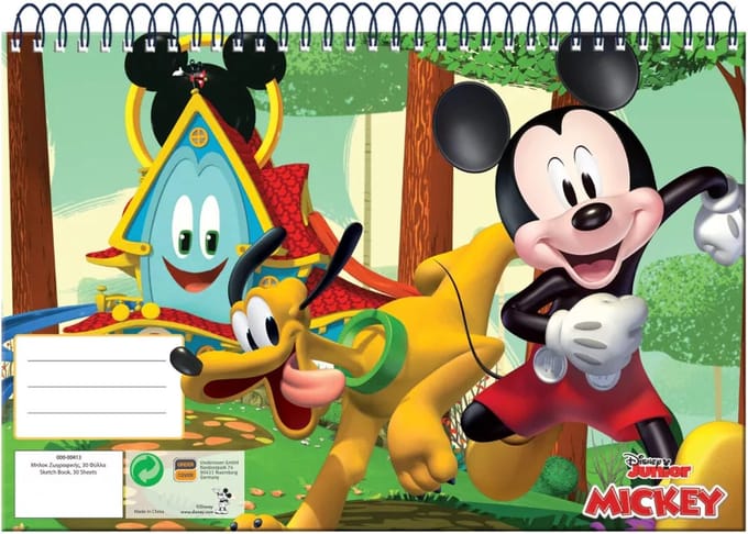 Disney Mickey Mouse "Fun Times" - A4 Spiraal Schetsboek (30 vellen)