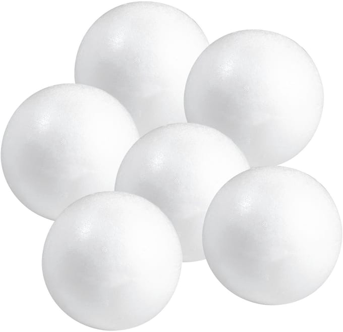 Piepschuim bol/bal - 10x - wit - D15 cm - styropor - hobby figuren - DIY - knutselen - basis materiaal