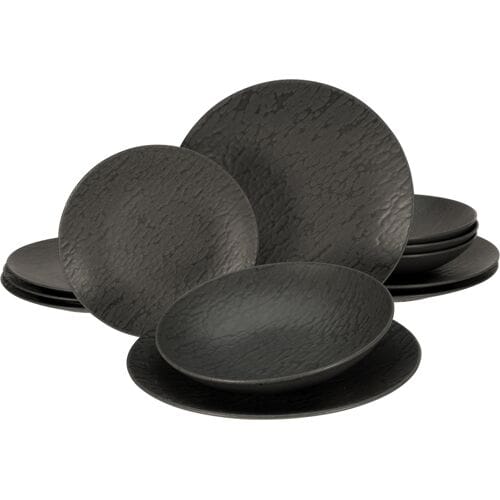 CREATABLE Serviesset Leisteen Black (12-delige bordenset)