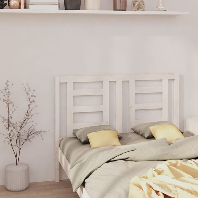 vidaXL - Hoofdbord - 126x4x100 - cm - massief - grenenhout - wit