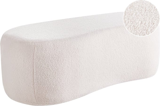 BAYARD - Poef - Off-white - Bouclé