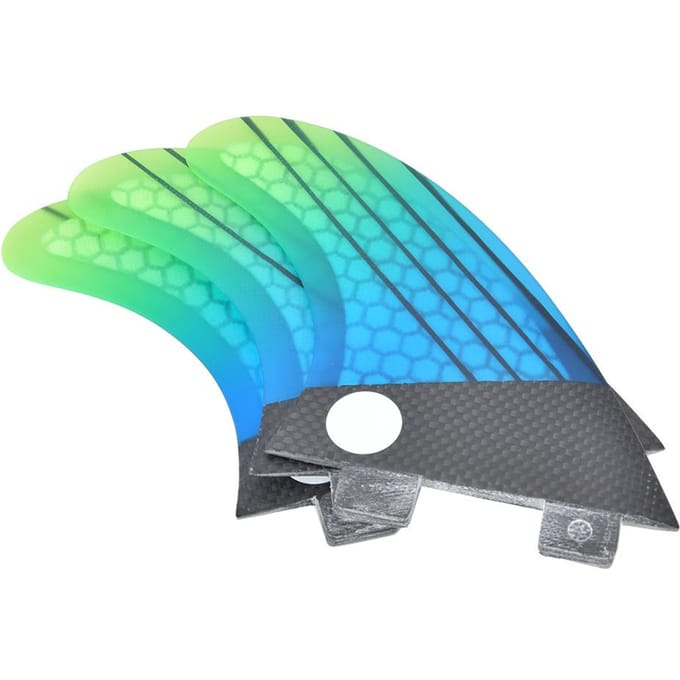 Glasvezel FCS G5 Stijlvolle Blauw Groene Gradiënt Surfplank Staartvin Flexibel Surfen Accessoire blue