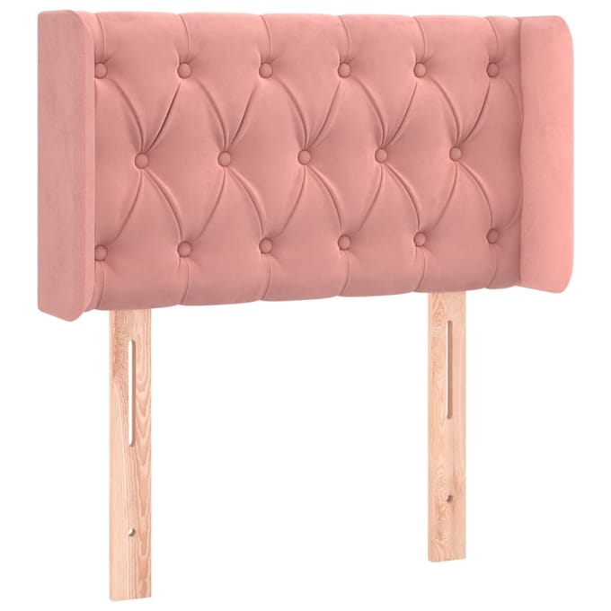 vidaXL - Hoofdbord - LED - 83x16x78/88 - cm - fluweel - roze
