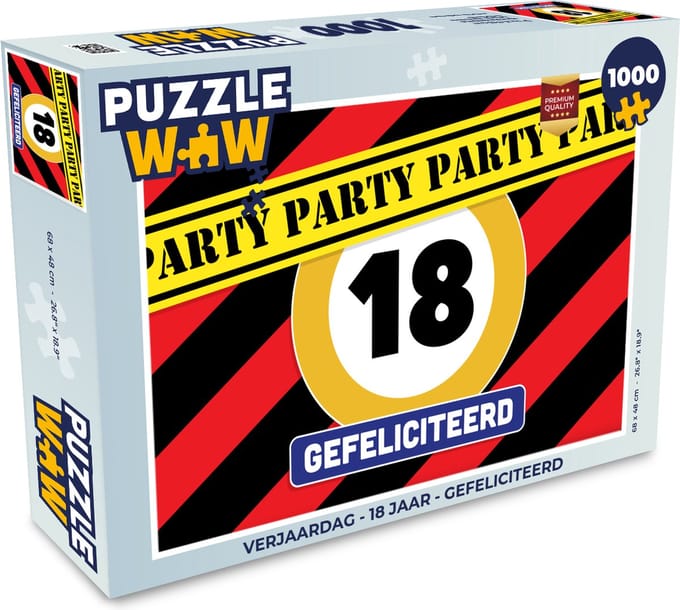 Puzzel Verjaardag - 18 Jaar - Gefeliciteerd - Legpuzzel - Puzzel 1000 stukjes volwassenen