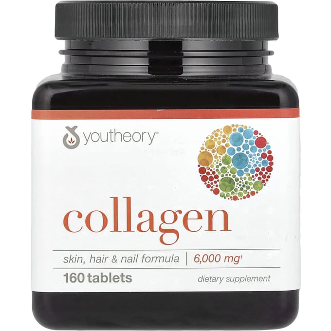 Youtheory, Collageen, 6.000 mg, 160 tabletten (1.000 mg per tablet)