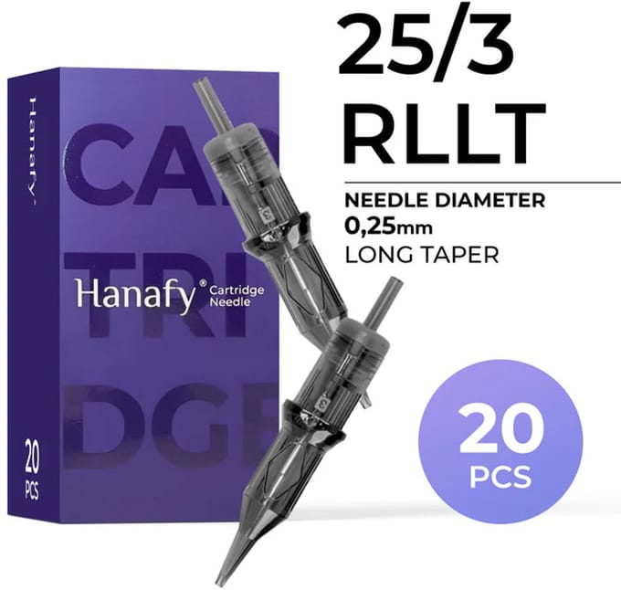Hanafy PMU Cartridge 25/3 RLLT – 0.25 mm Round Liner (20 pcs)