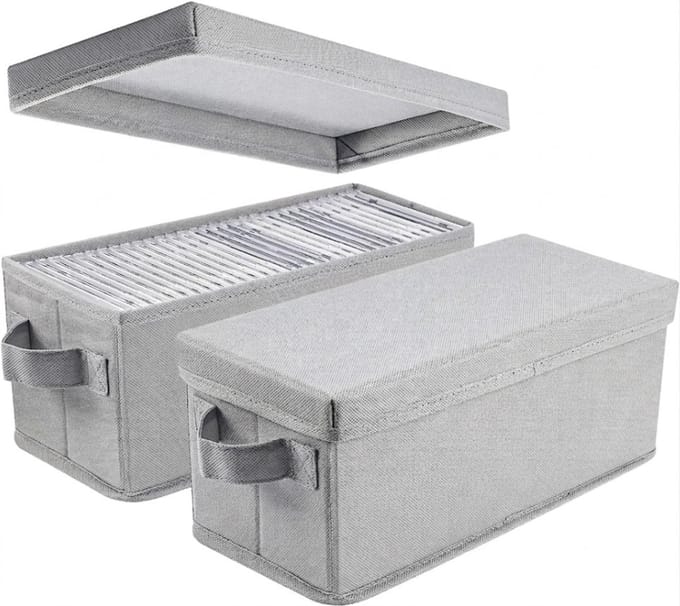 ZMR® CD Opbergdoos - CD Opbergsysteem - CD Opbergmap - Grijs - 34cm x 15cm x 14cm