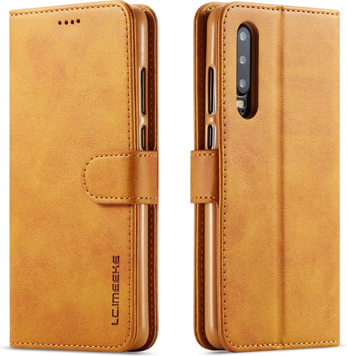 Bookcase Geschikt voor Huawei P30 - Bruin - Pasjeshouder - Portemonnee Hoesje