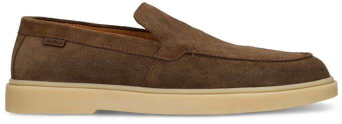 Manfield - Heren - Bruine suède loafers - Maat 46