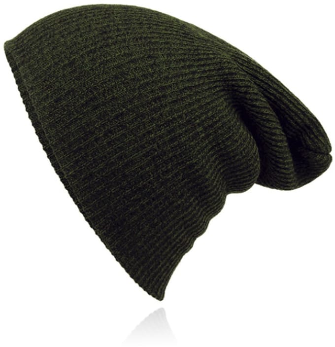 Beanie Muts in Katoenblend voor Mannen - Leger Groen
