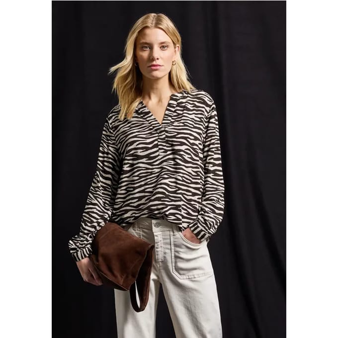 Street One - A346047 - LTD QR Splitneck tunic blouse