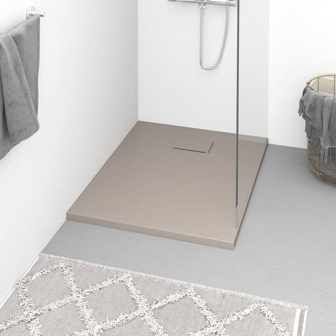 vidaXL - Douchebak - 90x70 - cm - SMC - bruin