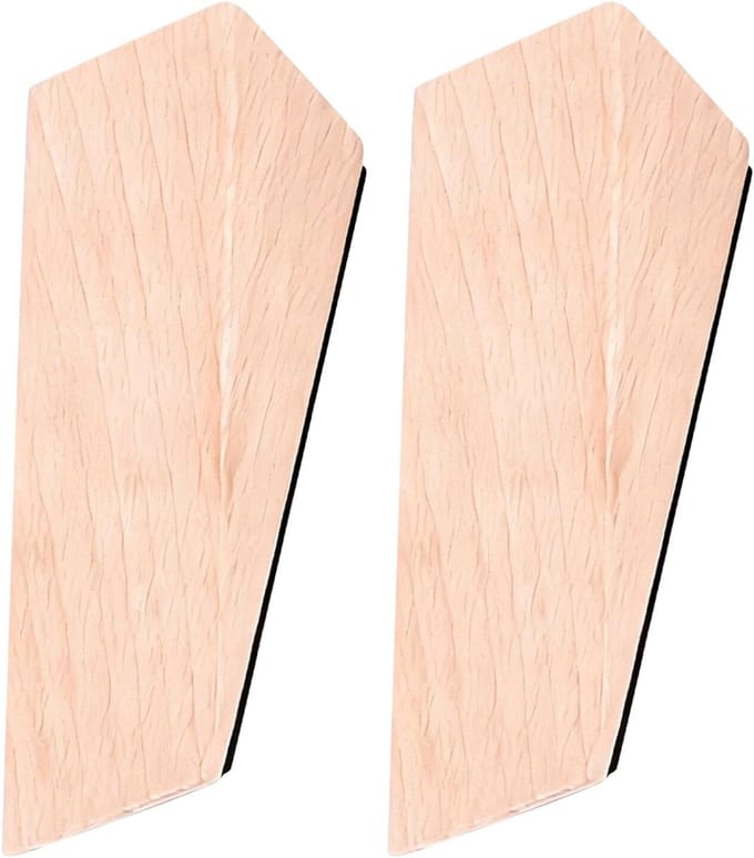 Houten Deurstopper - Deurwig Deurblok - Deuren Stabiliseren - Driehoekige Stabiliteit - 9x2.9x2.8cm - Beige