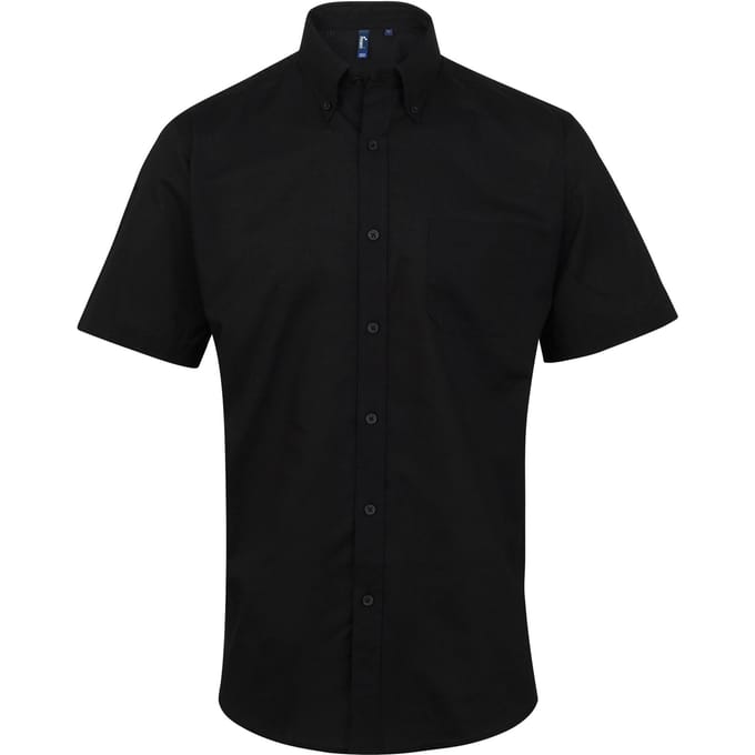 Premier Herenhandtekening Oxford Short Sleeve Work Shirt (Zwart)