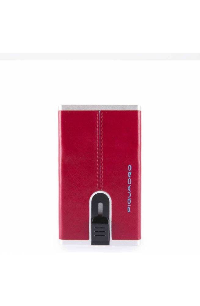 Portfolio Piquadro Compacte wand Blauw vierkant man rood - PP4891B2R-R