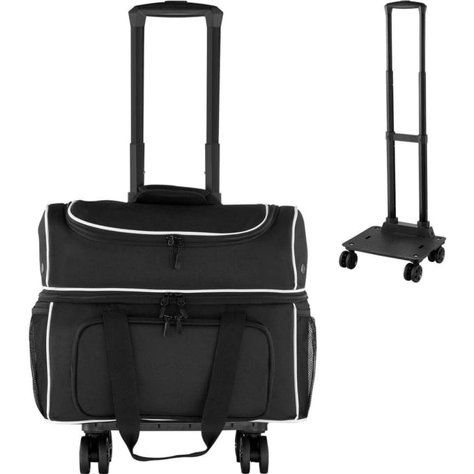 Bowlingtas met 2 ballen en wielen Vierwielige Bowlingtas Schoenencompartiment
